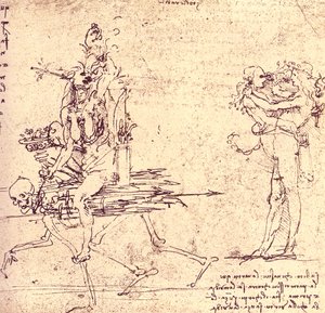 ilustración para virtud y envidia de Leonardo da Vinci